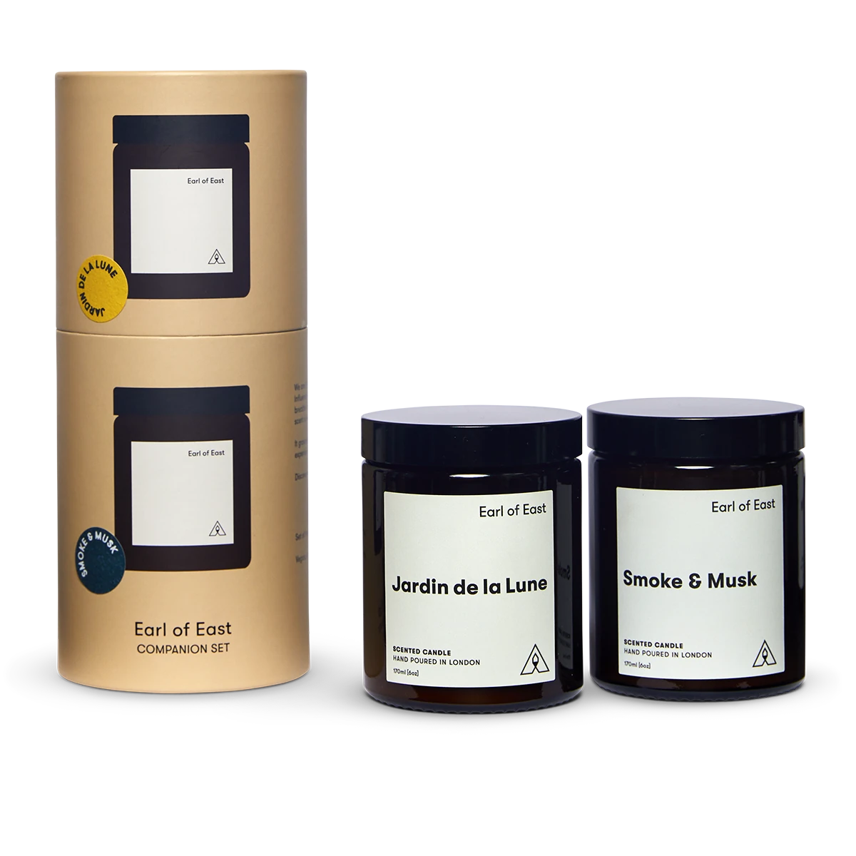 'Opulent' Candle Companion Set - Jardin de la Lune + Smoke & Musk by Earl of East