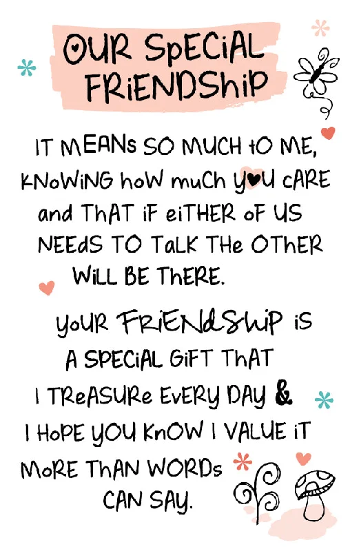 Our Special Friendship Inspired Words Keepsake Credit Card & Envelope