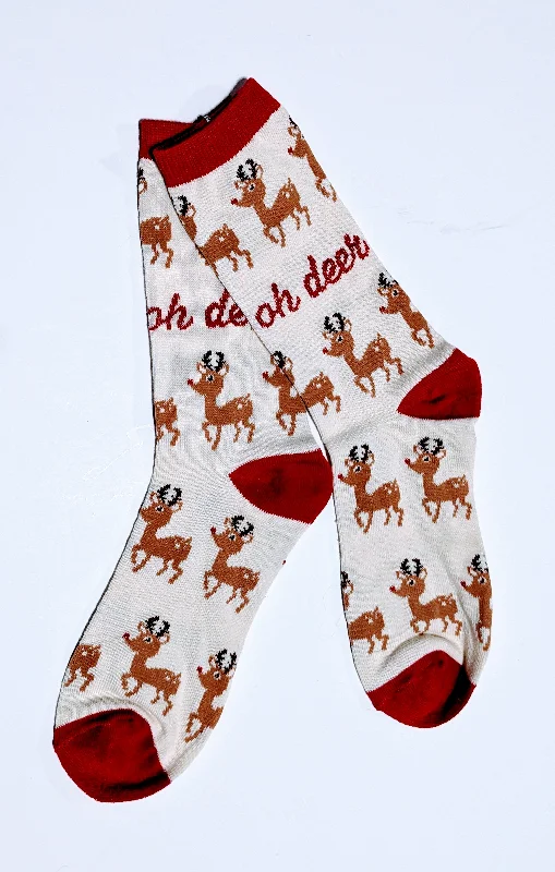 Oh Deer Crew Socks