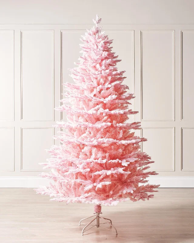 Pink Sugar Snow Flocked Christmas Tree, 7 ft