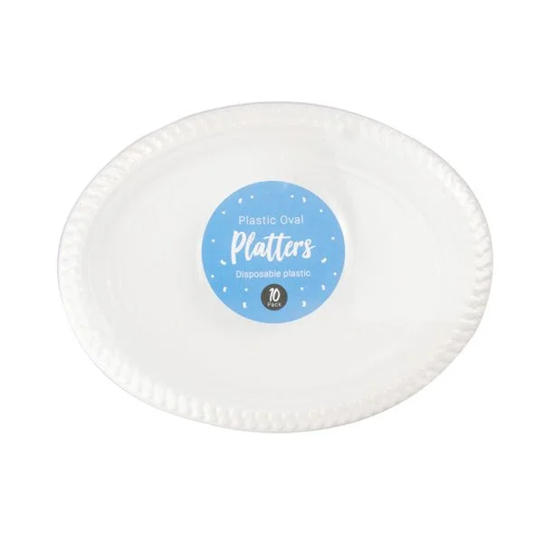 Plastic Oval Platters 10 Pack