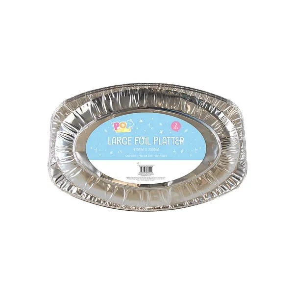 Pop Party Large Foil Platter 2 Pack