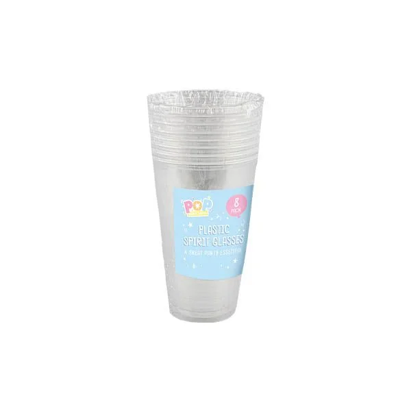 Pop Party Plastic Spirit Glasses 8 Pack