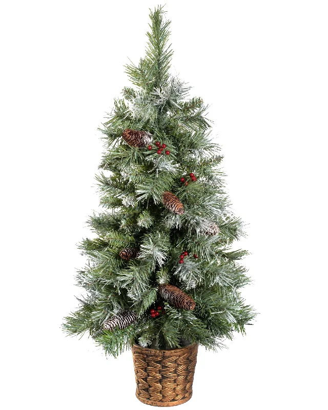 Potted Tree Bundle- 2x Potted Scandinavian Blue Spruce Christmas Tree, 3 ft