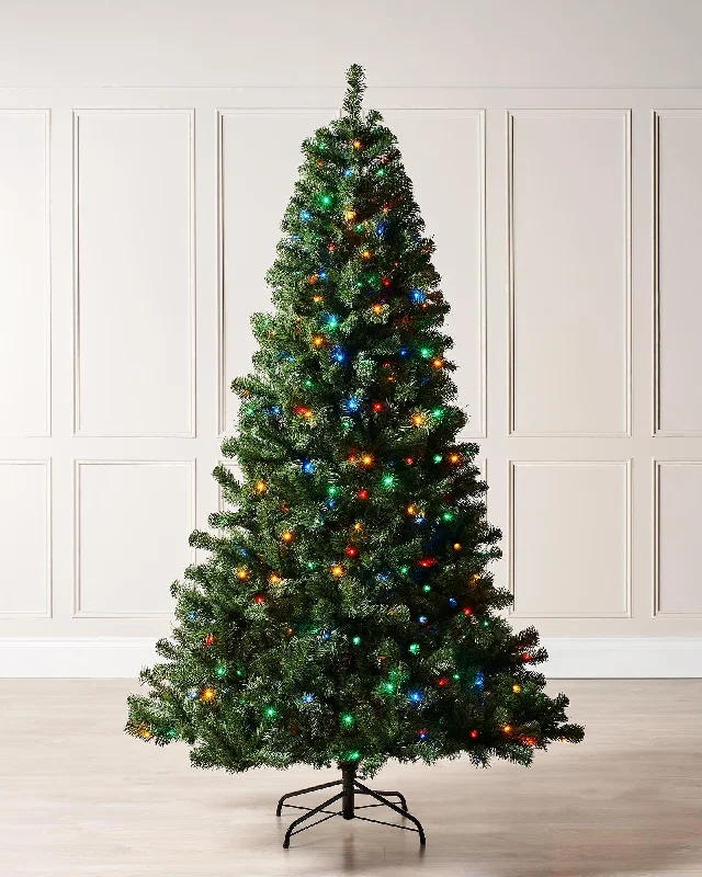 Pre-Lit Emerald Spruce Christmas Tree, Multi Colour, 7 ft