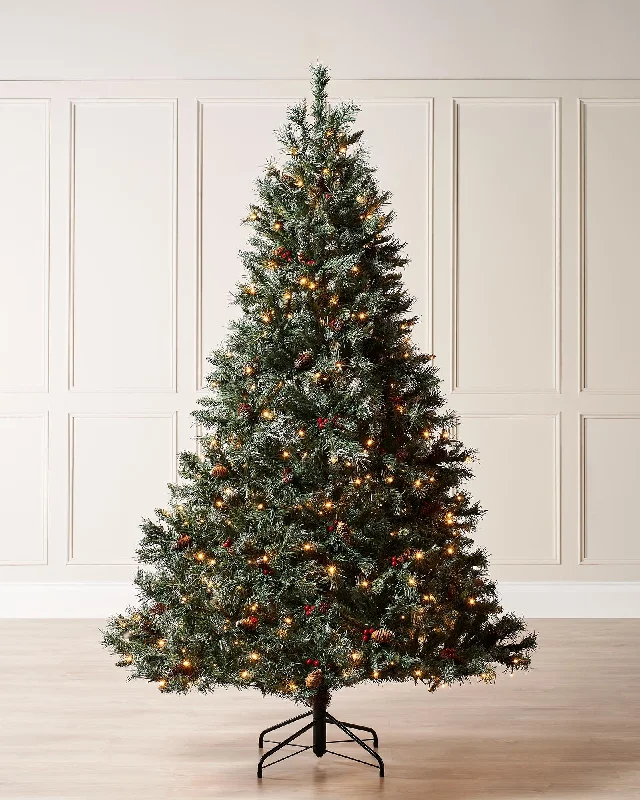 Pre-Lit Scandinavian Spruce Pinecones & Berries Christmas Tree, 5 ft