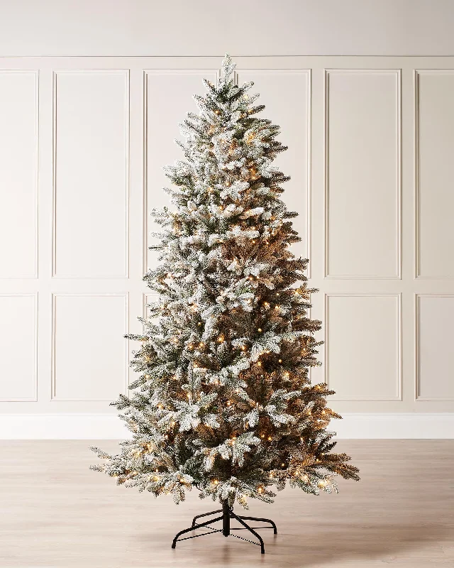 Pre-Lit Slim Snow Flocked Christmas Tree, 7 ft