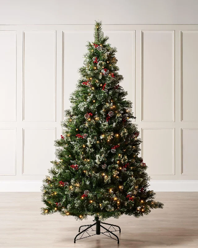 Pre-Lit Victorian Frosted Berries & Pinecones Christmas Tree, 7 ft