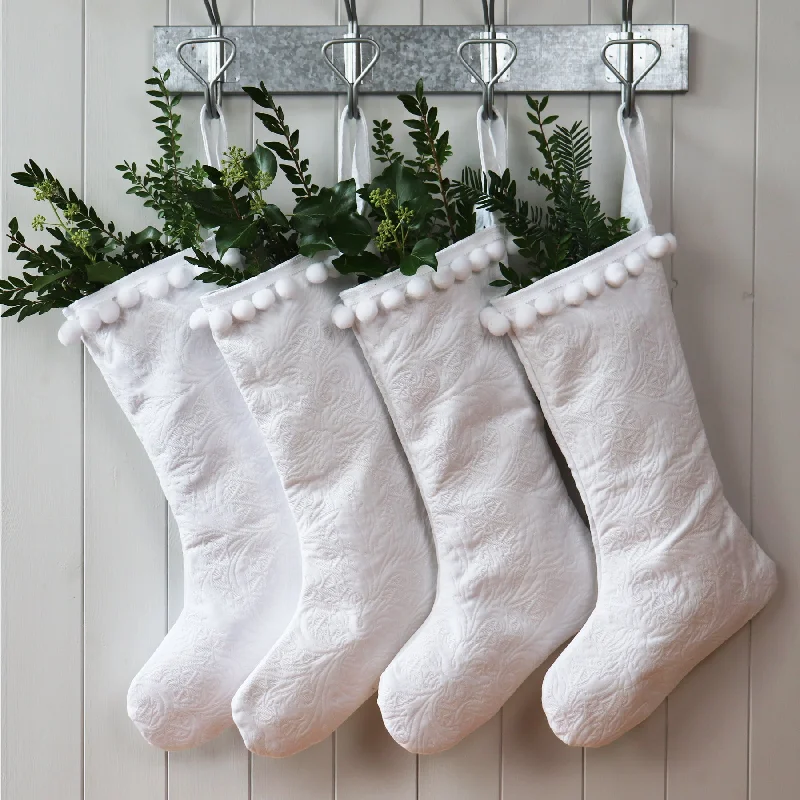 Pure White Christmas Santa Stocking