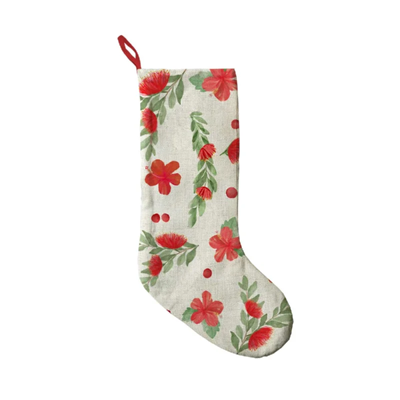 Red Hibiscus Pattern Stocking