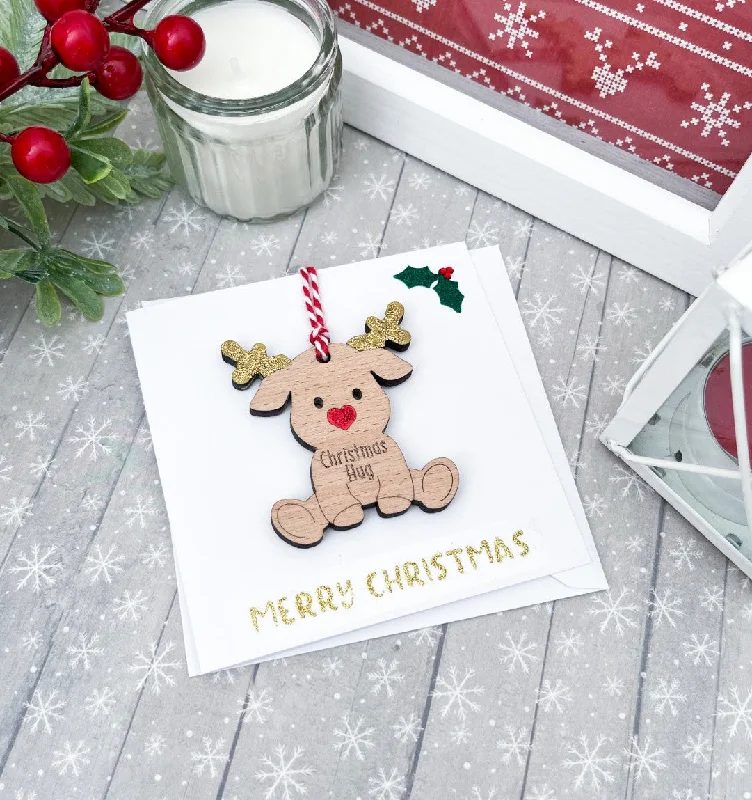 Reindeer Hug Christmas Card