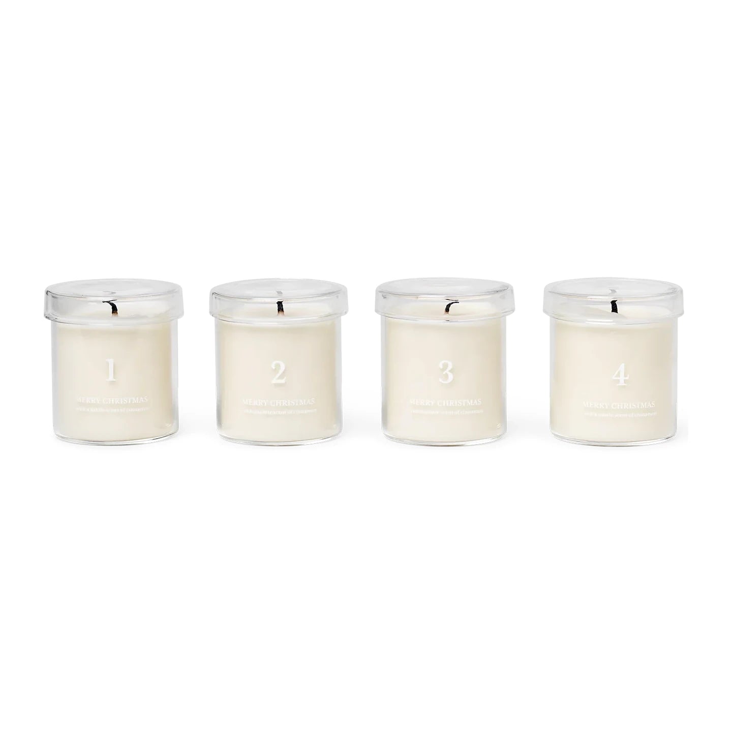 Scented Advent Candles Set of 4 | White or Red/Brown