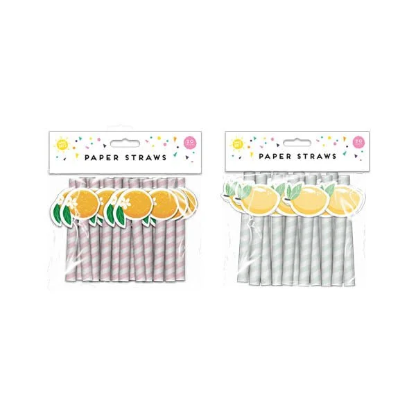 Summer Days Fruit Paper Straws 20 Pack