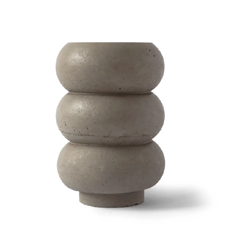 Tall Stacking Candle & Tealight Holder | Warm Grey | Concrete | by Studio Emma