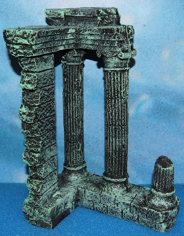 Three Column Roman Ruin Aquarium Resin Ornament 25cm