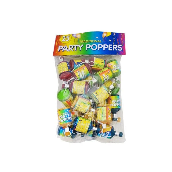 Traditional Party Poppers 25 Pack