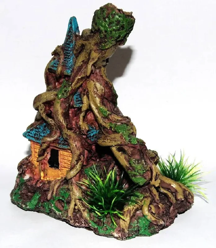 Tree Roots on House Aquarium Ornament