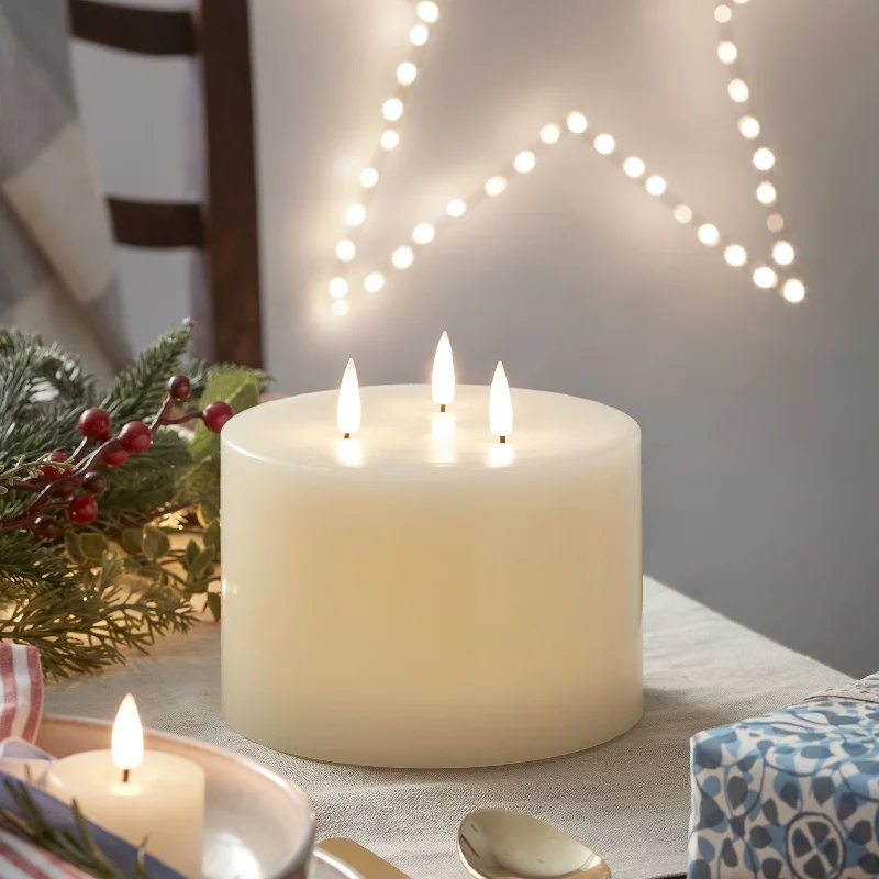 TruGlow® Ivory LED 3 Wick Candle