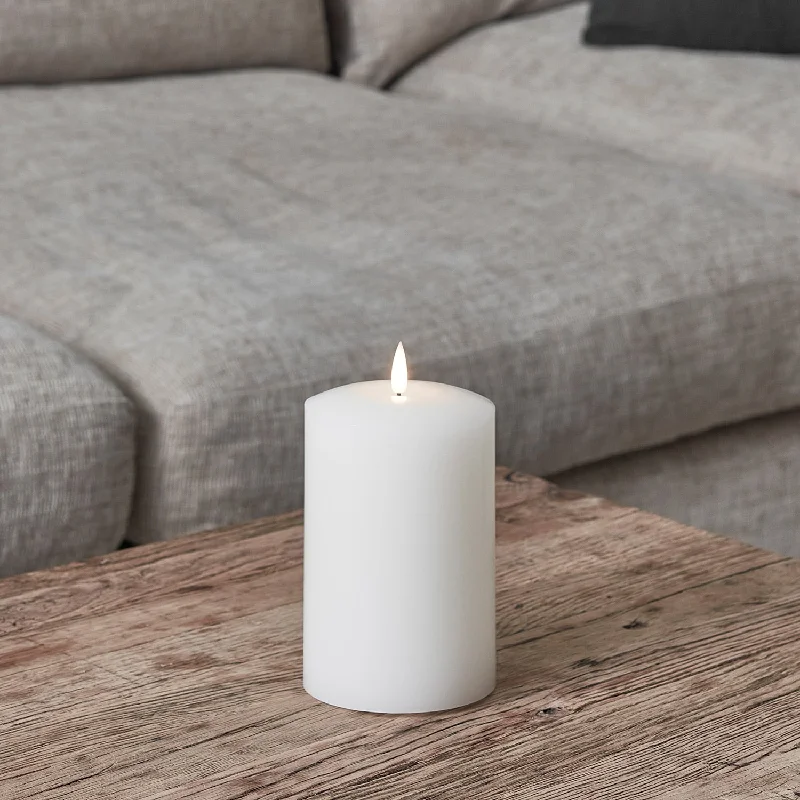 TruGlow® White Chapel Pillar Candle 15cm