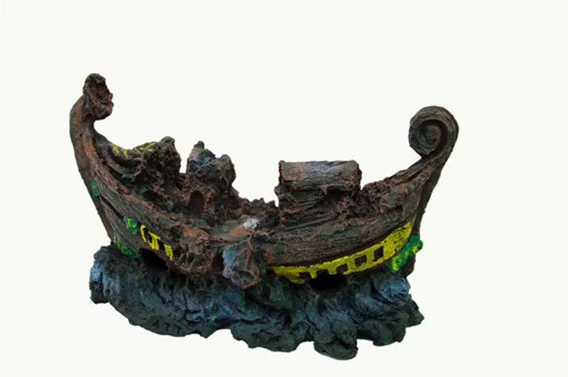 Viking Boat Shipwreck Aquarium Ornament Decoration