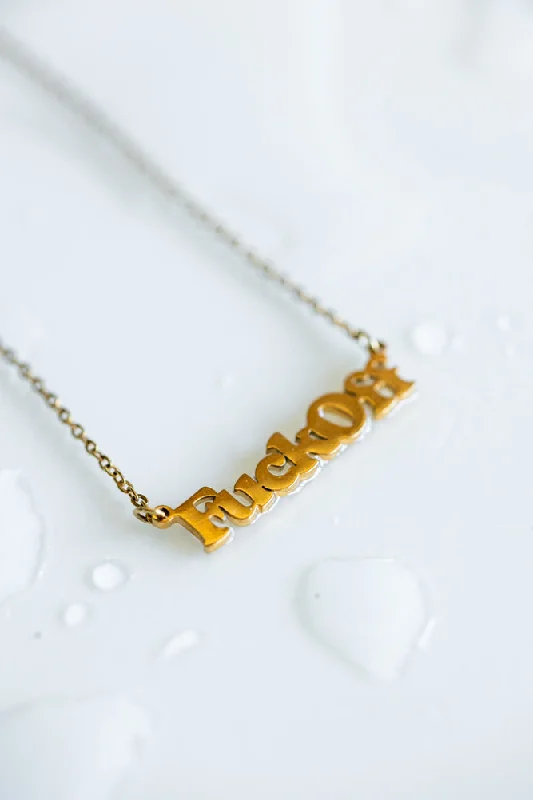 Waterproof Fuck Off Gold Necklace