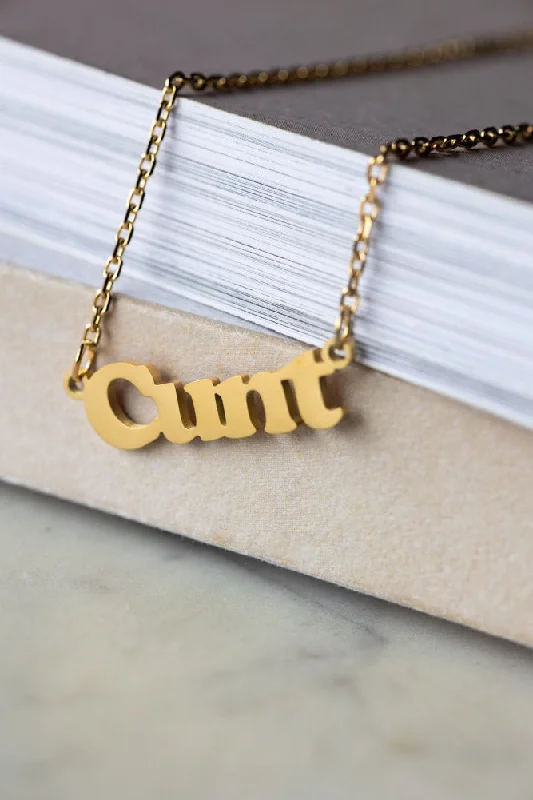 Waterproof Gold Cunt Necklace