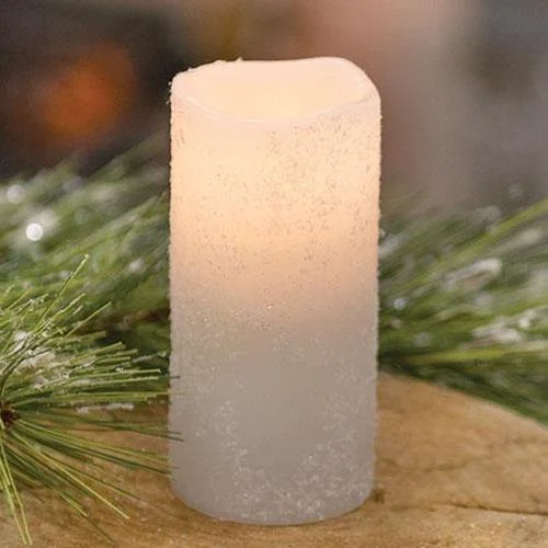 White Frosty Timer Votive, 2" x 4"