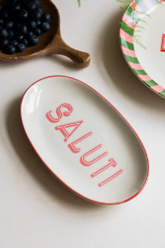 White Saluti Plate