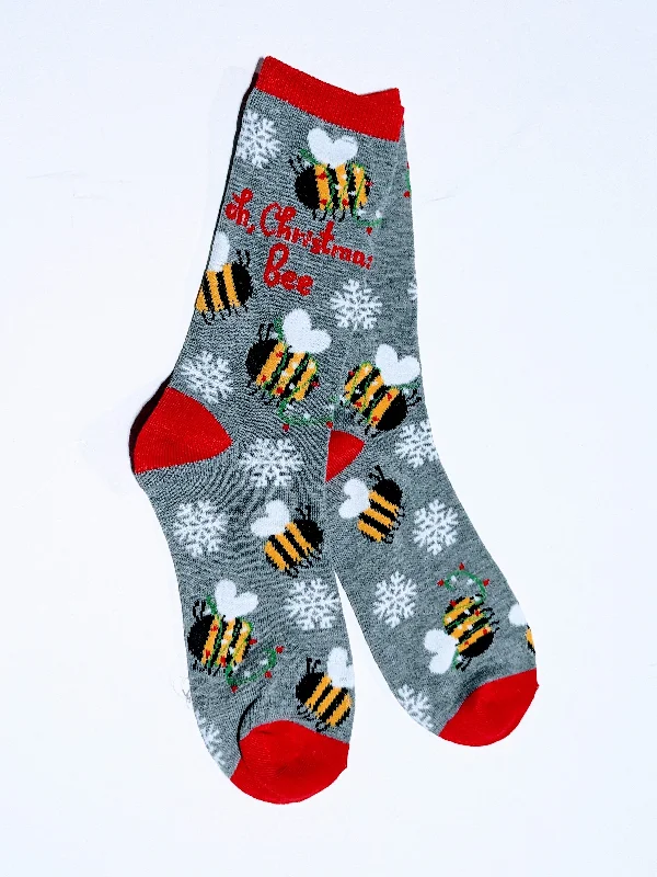 Christmas Bee Crew Socks